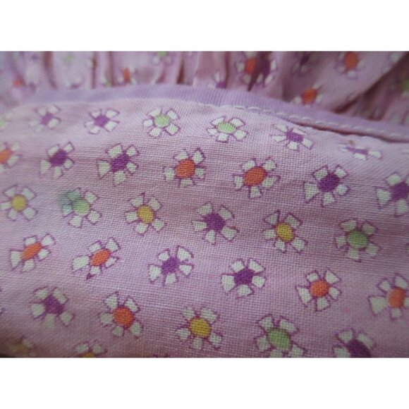 Antique Prairie Sun Bonnet Cap Linen 1920s Vintage Lilac Sunflower Print - Picture 6 of 7